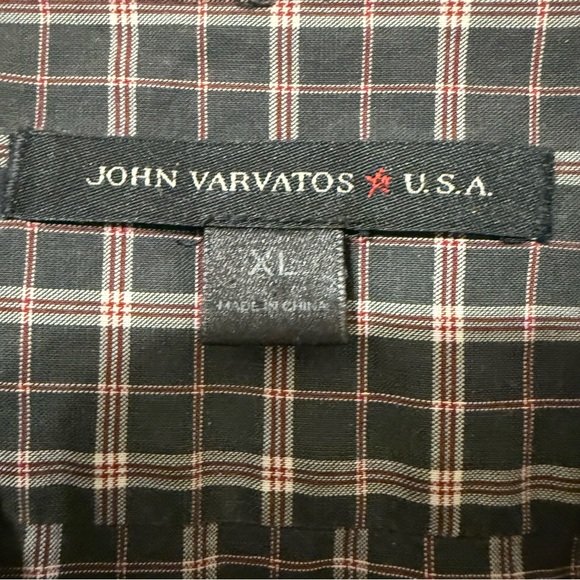 John Varvatos Black and White Checkered Shirt - Picture 3 of 8